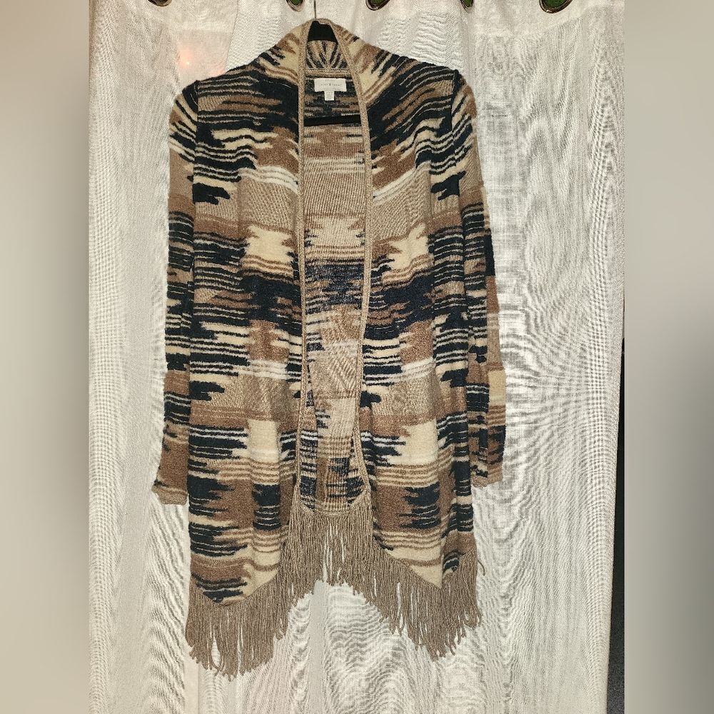 Lucky Brand Multicolor Fringe Sweater